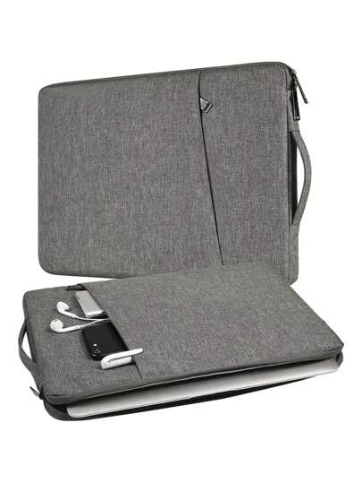 适用于 13/14/15/16 英寸笔记本电脑的笔记本电脑保护套，采用聚酯纤维制成，带口袋，深灰色。