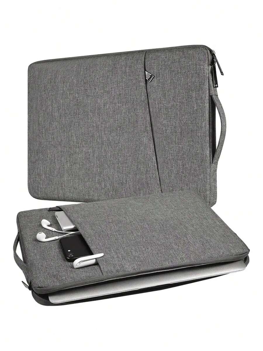 适用于 13/14/15/16 英寸笔记本电脑的笔记本电脑保护套，采用聚酯纤维制成，带口袋，深灰色。