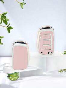 粉色防摔钥匙包 + 适用于奥迪 A3、A1、Q3、Q2L、TT、老款 A6、Q7、Q5 钥匙扣折叠保护套 - 粉色 - 查看 6