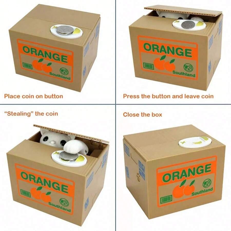 Alcancia roba monedas Divertida.modelo al azar - Negro - Ver 1