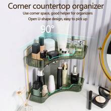 Corner Makeup Counter Organizer, Bathroom Countertop Perfume Tray and Vanity Organizer,  Cosmetic Storage Case, Corner Storage Organizers Shelves for Bathroom, Kitchen, Dresser. Gifts for Mom,Girls,Women.For New Year, Christmas annd All Festival Gift - atrovirens - View 2