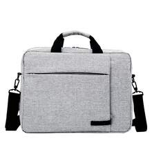 Large Capacity Multi-compartment Handbag With Zipper, Shoulder Strap, And Trolley Sleeve Suitable For Business Trip, Office, Documents And Files, With 15-inch Laptop Compartment - Light Grey - View 1