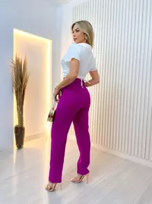 Women Pants - Rose Red - View 4