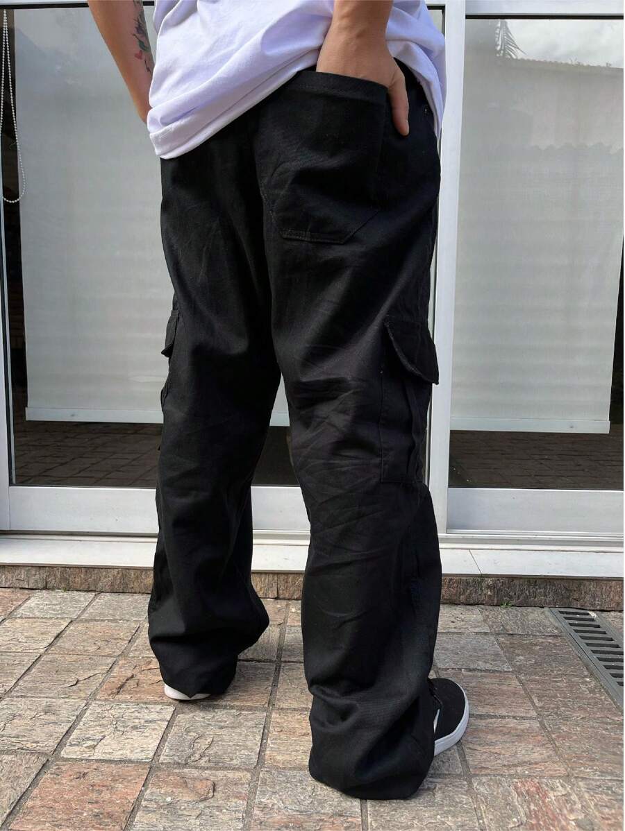 CHRONIC Twill Cargo Pants All Colors Men's Twill Skater 5 Pockets Men's Fashion Wide ORIGINAL - Black - View 1