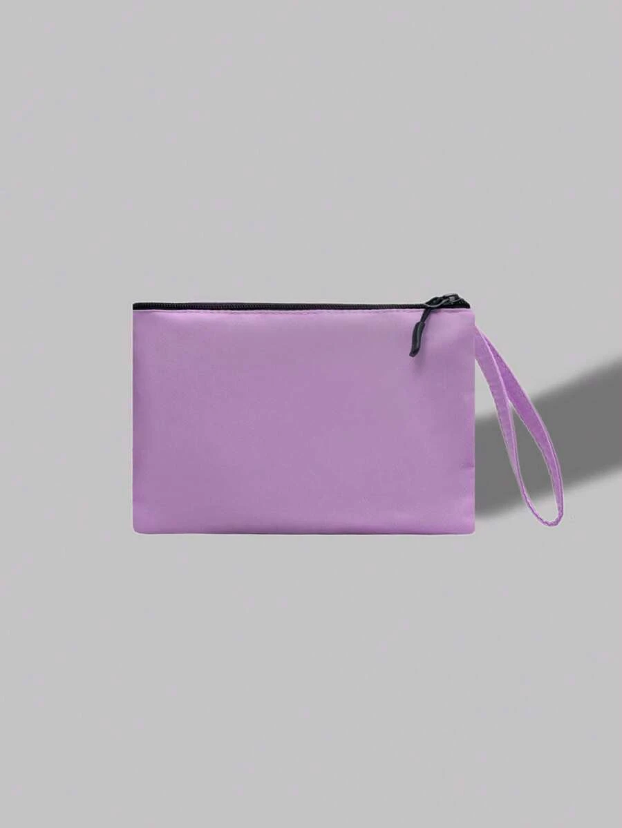 1入組素色便攜式化妝和收納包，帶零錢袋和手機袋，非常適合旅行萬聖節配飾萬聖節派對派對禮物萬聖節包