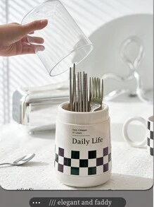 1入組防塵餐具箱,廚房用餐具勺子收納盒,餐具籃,餐具架,排水架和筷子桶,適用於家庭