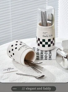 1入組防塵餐具箱,廚房用餐具勺子收納盒,餐具籃,餐具架,排水架和筷子桶,適用於家庭