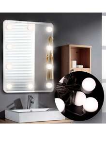 10入組鏡前燈用led燈泡,適用於浴室,梳妝台和化妝間,亮度可調,易安裝,便於攜帶