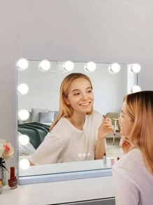 10入組鏡前燈用led燈泡,適用於浴室,梳妝台和化妝間,亮度可調,易安裝,便於攜帶