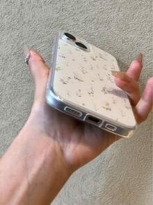 1pc Hand-painted Daisy Design Phone Case - Multicolor - View 4