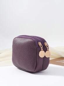 Ví cầm tay nhỏ gọn, ví ngắn, ví công tác, quà tặng sinh nhật, quà tặng ngày lễ tình nhân, kỷ niệm ngày cưới, phụ nữ, nam, nữ, túi đựng đồ dùng học tập, phòng ký túc xá, trở lại trường, ví mini, ví đựng tiền xu - Màu tím - Xem 4