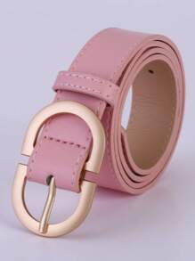 1入組女士粉紅色時尚腰帶,適合與褲子或裙子搭配日常穿著,粉色 - 粉色 - 查看 1