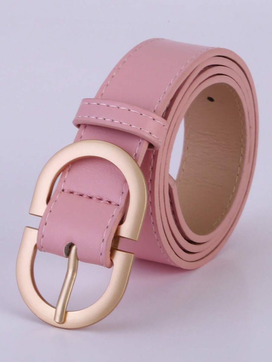 1入組女士粉紅色時尚腰帶,適合與褲子或裙子搭配日常穿著,粉色 - 粉色 - 查看 1