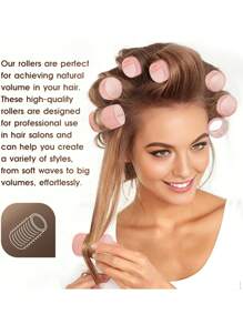 1.37英寸 12件套自粘卷发器套装，包含6个卷发器和6个夹子，沙龙级DIY美发造型，无需加热卷发器，卷发棒，无需加热即可打造卷发，卷发器，美发产品及配件，适用于理发店、美容院、返校季等场合，卷发器，卷发产品，卷发器，卷发棒，卷发工具，卷发棒，圣诞节，卷发，卷发工具，无需加热卷发器，头发，配件，美发产品，美发工具，护发，卷发梳，理发师，无需加热即可打造波浪发型，发型，美发，卷发，卷发器，卷发棒，无需加热即可打造卷发，无需加热即可打造卷发，卷发器，卷发棒，卷发，卷发工具，卷发棒，卷发扩散器，头发，旅行，美发产品，美发工具，头发理发用品、理发师、理发配件、理发店、美发设备 - 粉色 - 查看 6