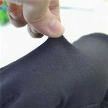 1 双男女款黑色纯色加厚氨纶手套，毛绒内衬，全指/全指，适合日常生活、户外运动、骑自行车、通勤、购物、散步、寒冷天气慢跑 - 黑色 - 查看 3