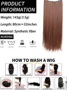 30inch Five Clips Hair Extension – Straight - Light Brown - View 5
