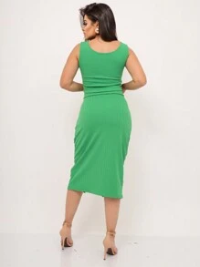 Conjunto Feminino Saia Midi e Cropped - Verde - Visão 2