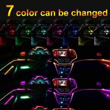 Greencars 3m Multi-color Changing Car Atmosphere Led Light Strip, Usb Powered, Universal Car Interior Decoration Lighting - Multicolor - View 3