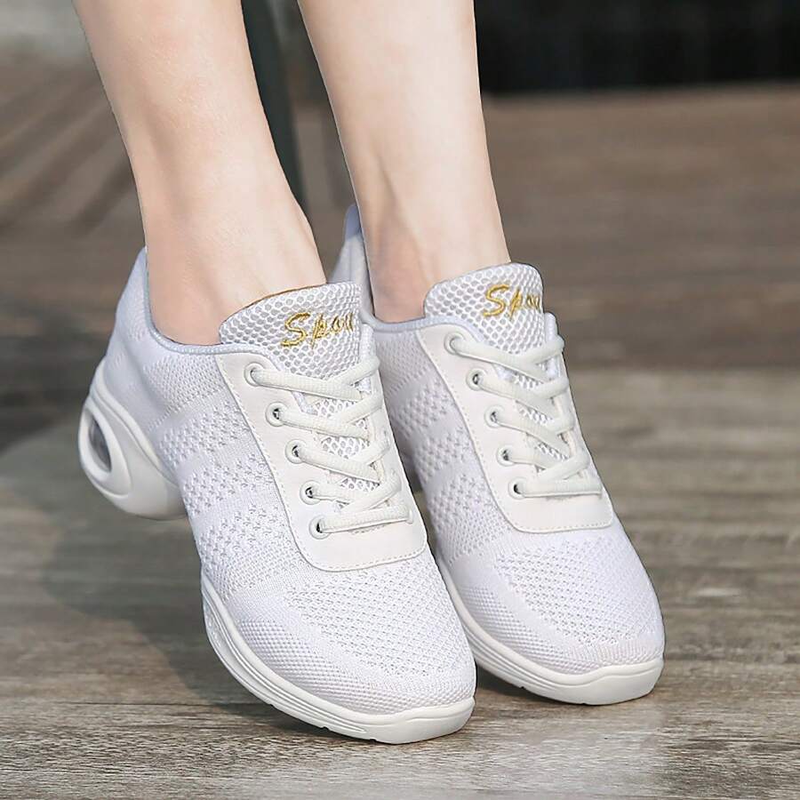 Của phụ nữ Đúng mốt Thoải mái Linh hoạt Thể thao Giày khiêu vũ - trắng - Xem 1