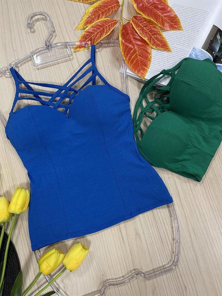Women Tank Tops & Camis - 寶藍色 - 查看 1