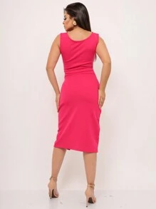 Women Two-piece Outfits - Hot Pink - View 2