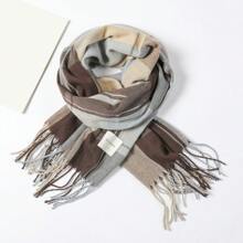 1pc Unisex Multicolor Plaid Scarf, Warm & Versatile, Suitable For Daily Use - Blue - View 10