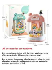YUQING.FC Mini Astronaut Claw Machine Toy Claw Machine With Stuffed Animals And Gashapon For Children - Rosa chiclete - Visão 6
