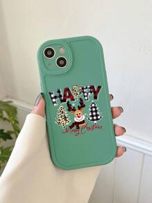 1pc Christmas Deer Frosted Phone Case Compatible With Iphone - Multicolor - View 1