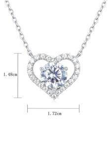 LI JIN 2 Carat Birthstone Heart Shaped Pendant Necklace Decorated With 925 Sterling Silver Plated With White Gold And Rose Gold, Suitable For Ladies Daily Wear, Valentine's Day Gift - rose gold - View 8