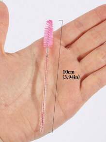 20支/套 一次性水晶柄彩色化妆刷，适用于睫毛嫁接、眉毛、彩妆和唇部护理，包括眉刷、眼影刷、螺旋刷、睫毛刷等，赠品 - 粉色 - 查看 6