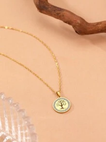 Aomogo 316l 不锈钢生命之树项链，水晶水钻吊坠，优雅女士珠宝，情人节，Yn2116 情人节，妈妈，母亲，母亲节，礼物