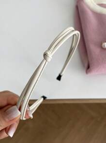 5条装，38厘米/14.96英寸，女士纯色高端简约打结皮革发箍，百搭优雅发饰，适合日常佩戴、洗脸、化妆、搭配服装，女士发箍发带 - 彩色 - 查看 8