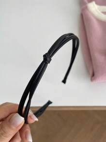 5条装，38厘米/14.96英寸，女士纯色高端简约打结皮革发箍，百搭优雅发饰，适合日常佩戴、洗脸、化妆、搭配服装，女士发箍发带 - 彩色 - 查看 9