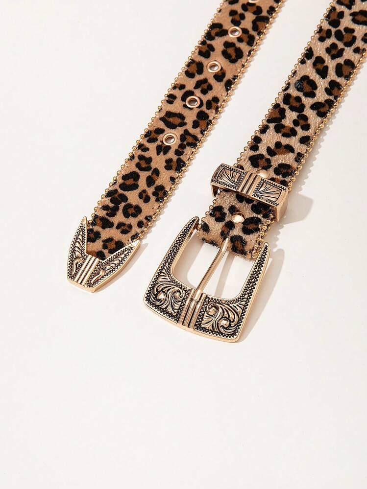 Boho 1pc Western Style 3-Piece Carved Pattern, Leopard Print  display picture 1