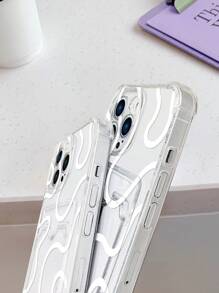 透明防震手機殼帶卡片槽,兼容蘋果手機 - 白色 - 查看 5