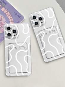 透明防震手機殼帶卡片槽,兼容蘋果手機 - 白色 - 查看 3