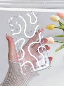 透明防震手機殼帶卡片槽,兼容蘋果手機 - 白色 - 查看 1