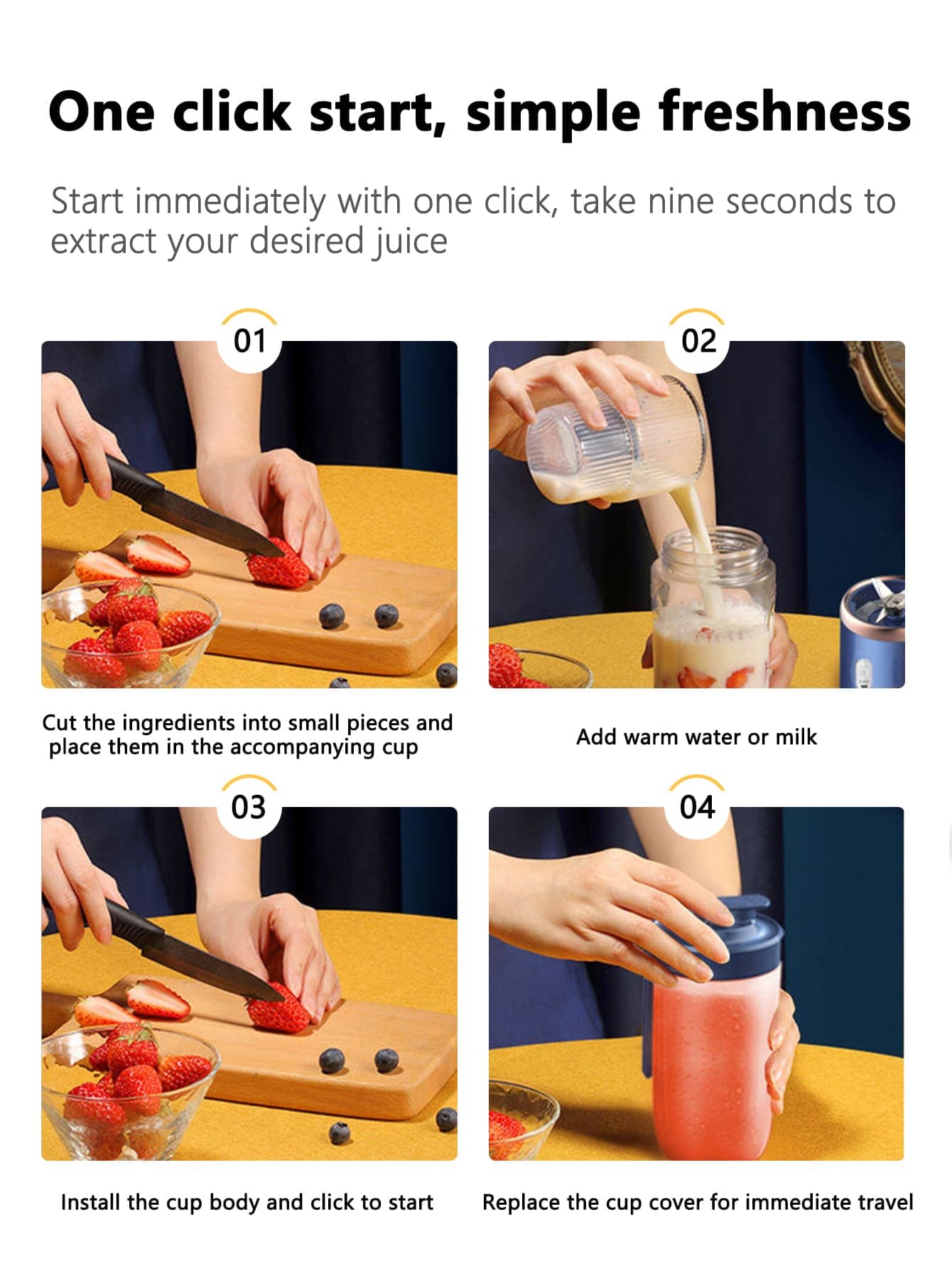 New High Power Rechargeable Automatic Multifunction Electric Juicer