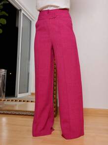 Women Pants - 玫紅色 - 查看 4