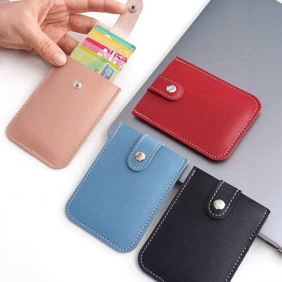 1pc Random Color Stackable Concealed Pull-out Card Holder For Wallet - Multicolor - View 1