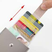 1pc Random Color Stackable Concealed Pull-out Card Holder For Wallet - Multicolor - View 2