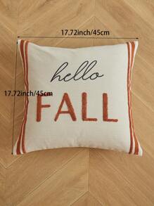 Hello Autumn Letter Embroidery Pillow Cover (1 Piece), Home Decor, Autumn & Winter Style - Multicolor - View 11