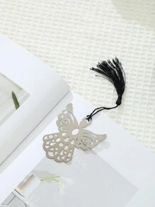 1 件可愛天使形金屬書籤適合婚禮、紀念品、回禮,包裝精美 - 黑色 - 查看 4