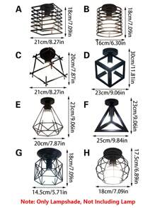 1 Miếng Kim loại Ánh sáng Lồng Đối với E27 Bóng đèn tròn , Chỉ một Ánh sáng , Đối với Treo Ánh sáng Dây điện Bộ dụng cụ , Retro Đèn Giá đỡ , Treo Đèn Dây điện Đèn chiếu sáng , Nhà nông , Phòng ngủ , Phòng ăn Đồ trang trí - màu đen - Xem 3
