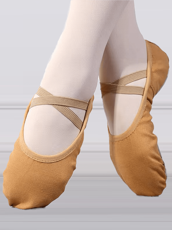 Mode Elegante Damen Slipper In Kamelbraun Mit Gekreuzten Riemen