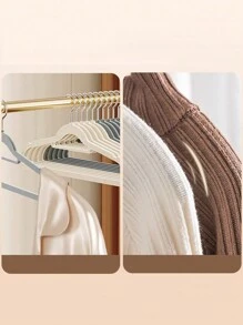 家用絲絨防滑衣架適用於濕和乾衣服,1入組/5入組/10入組 - 灰色 - 查看 2