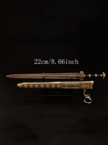 1 件古代名剑带鞘武器模型越王古剑带鞘剑钥匙扣 - 銅色 - 查看 6