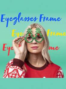 JOYIN 12 Pcs Christmas Party Glasses with Glitter Christmas Glasses Glitter Party Glasses Frames Christmas Decoration Costume Eyeglasses for Christmas Parties Holiday Favors Photo Booth - Multicolor - View 2