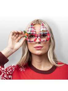 JOYIN 12 Pcs Christmas Party Glasses with Glitter Christmas Glasses Glitter Party Glasses Frames Christmas Decoration Costume Eyeglasses for Christmas Parties Holiday Favors Photo Booth - Multicolor - View 5