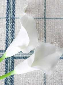 6/10支仿真白色马蹄莲，适合DIY新娘礼物、婚礼花束、餐桌装饰、家居装饰、情人节、生日礼物、毕业典礼等场合。 - 白色 - 查看 8